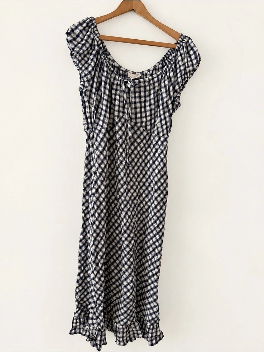 Universal Thread Gingham Maxi Dress in Blue & White Size XXL